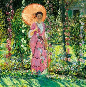 Hollyhocks, Frederick Carl Frieseke