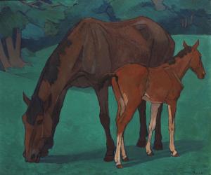 Mare and Foal, Robert Bevan