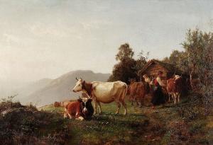 Summer landscape with cows, Anders Askevold