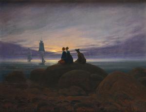 Luna saliendo a la orilla del mar, Caspar David Friedrich