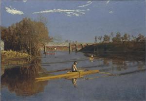 Max Schmitt in a Single Scull,Thomas Eakins