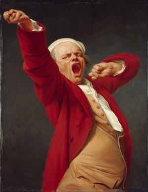 Autorretrato, bostezando, Joseph Ducreux