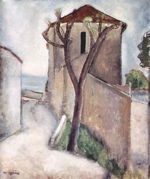 Árbol y casas, Amedeo Modigliani