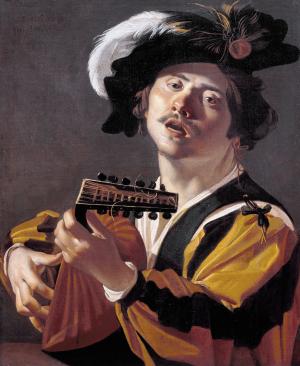 Hombre tocando el laúd, Dirck van Baburen