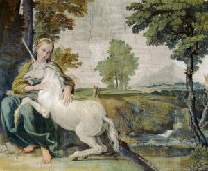 Virgen y unicornio, Domenico Zampieri