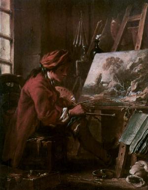 Autorretrato en el estudio, François Boucher