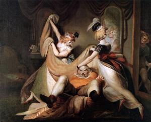 Falstaff in laundry basket, Henry Fuseli