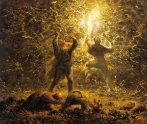 Cazando pájaros de noche, Jean-François Millet
