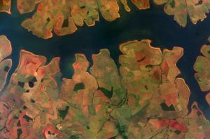 Reserva de São Simão desde el espacio, Brasil