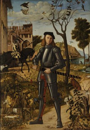 Joven caballero en un paisaje, Vittore Carpaccio