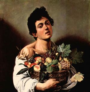 Niño con un cesto de frutas, Caravaggio