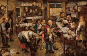 La oficina del recaudador de impuestos, Pieter Brueghel