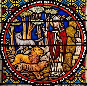 Stained glass window from Saint Austremonius church, France