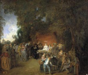 Capitulaciones de boda y baile campestre, Watteau