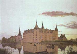 Castillo de Frederiksborg en la luz del atardecer, Købke