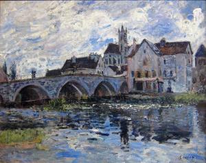 El puente en Moret, Alfred Sisley