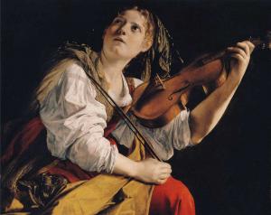 Young Woman Playing a Violin, Zurbarán