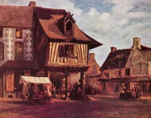 Mercado en Normandía, Théodore Rousseau