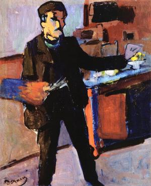 Self-portrait in studio, André Derain