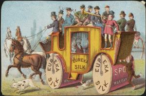 Eureka Silk advertising card, 1870