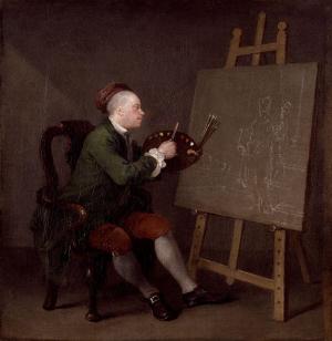 Hogarth pintando a la musa, William Hogarth