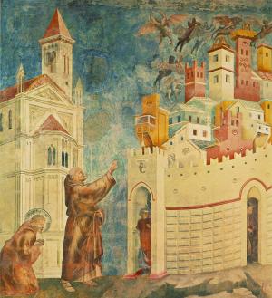 La expulsión de los diablos de Arezzo, Giotto