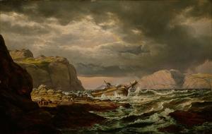 Naufragio en la costa noruega, Johan Christian Dahl