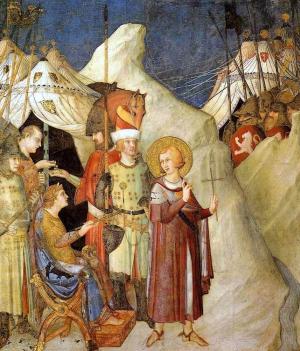 St Martin renounces the army, Simone Martini