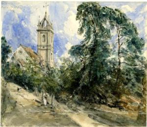 Tillington Church, with path, John Constable
